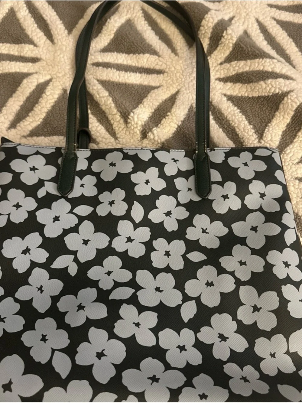 Kate Spade Floral Tote Bag with Bow Bag Charm